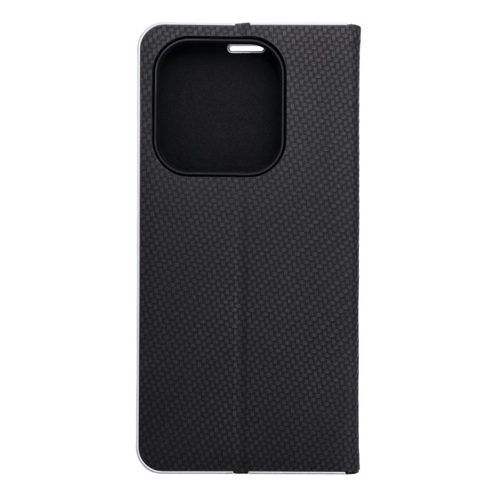 Flip case for Xiaomi Redmi NOTE 14 4G (GLOBAL - 164,84mm x 78,15mm x 8,16mm) Luna Book Carbon black