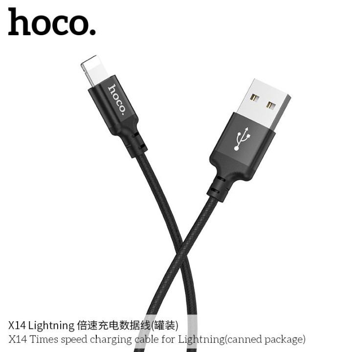 Cable USB A for Lightning Hoco 1 m X14 black