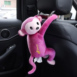 Hanging monkey-shaped tissue holder pink