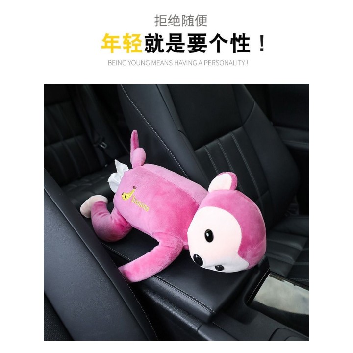 Hanging monkey-shaped tissue holder pink