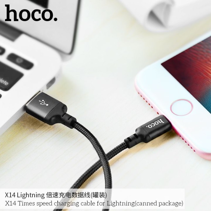 Кабель USB A для Lightning Hoco 1 m X14 чорний