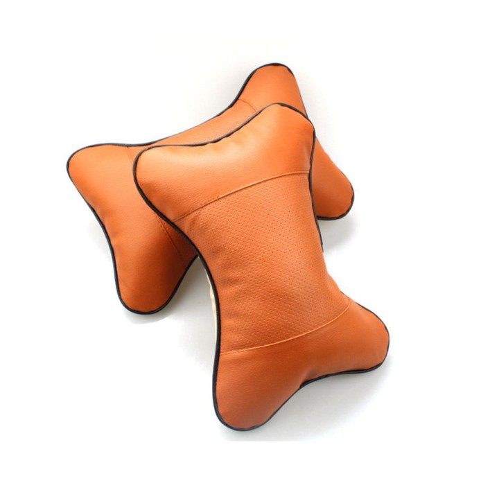 Car headrest pillow brown