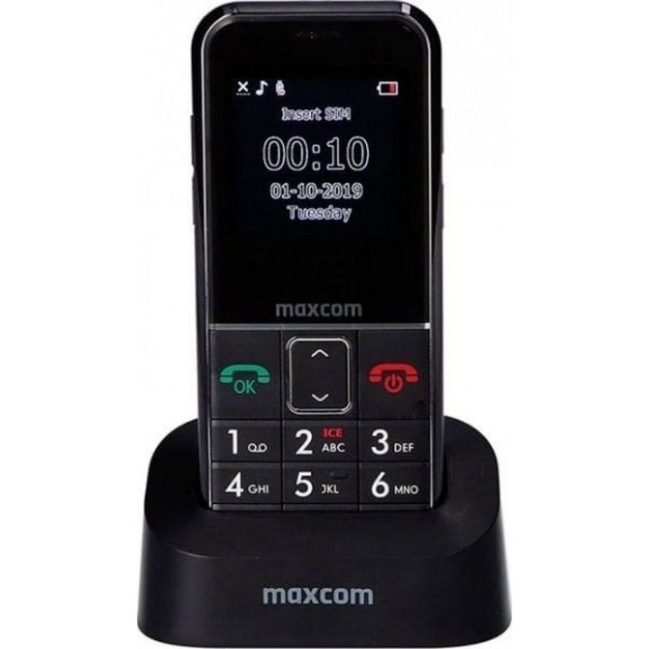 MAXCOM telefon dla seniora + opaska SOS MM735 czarny