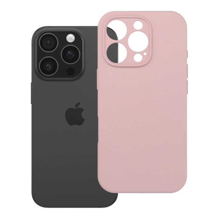 Чехол для iPhone 16 PRO Silicone 2mm (camera protection) совместимый с MagSafe пудровый розовый
