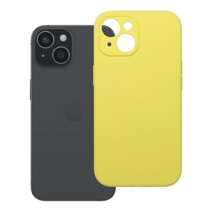 Case for iPhone 15 Silicone 2mm (camera protection) MagSafe compatible yellow