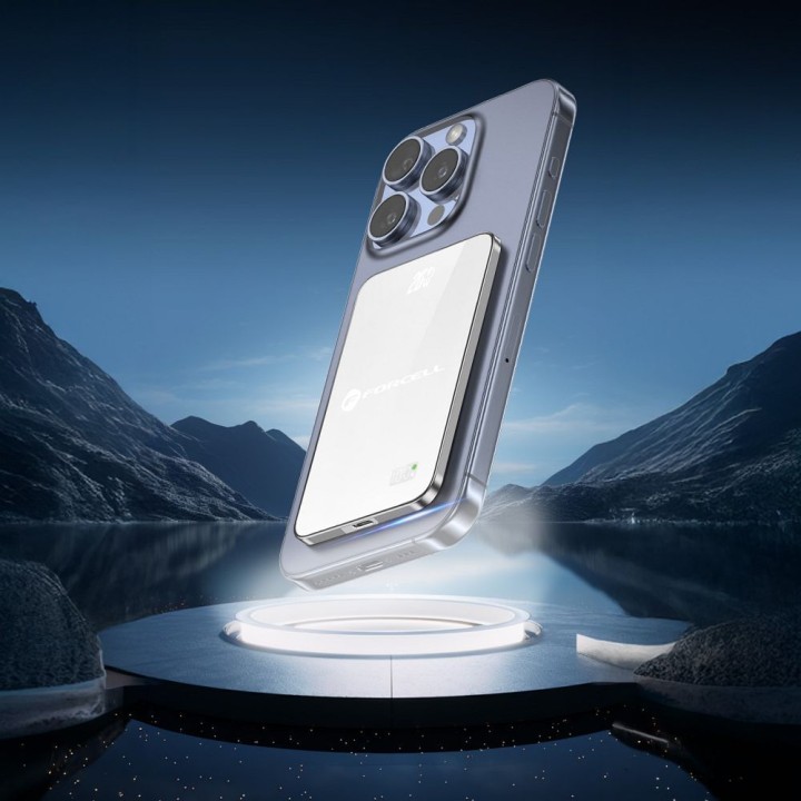 Повербанк совместимый с MagSafe Forcell F-Energy SuperSlim F5K8 QC4.0 PD3.0 15W 5000 mAh белый 0INT