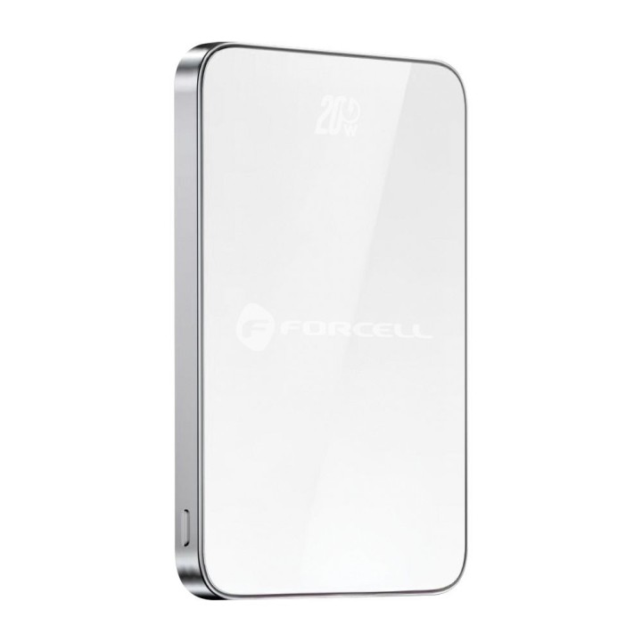 Повербанк совместимый с MagSafe Forcell F-Energy SuperSlim F5K8 QC4.0 PD3.0 15W 5000 mAh белый 0INT