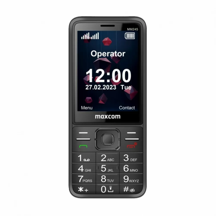 MAXCOM telefon dla seniora MM245 czarny