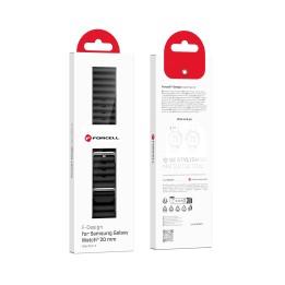 Pasek do Samsung Galaxy Watch Forcell Forcell F-Design FS01 dziurki silikon 20 mm czarny