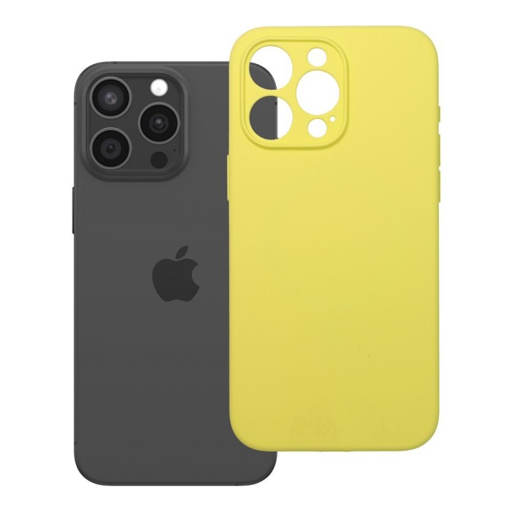 Чехол для iPhone 15 PRO MAX Silicone 2mm (camera protection) совместимый с MagSafe желтый