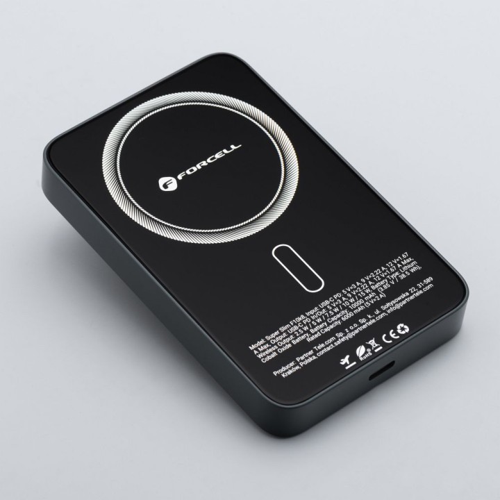 Power bank MagSafe compatible Forcell F-Energy SuperSlim F10K8 QC4.0 PD3.0 15W 10000 mAh black 0INT