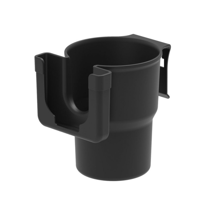 Cup holder (2xhooks) 2-in-1 black