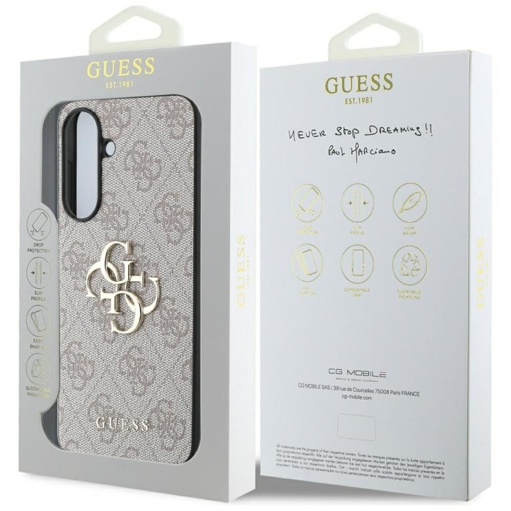 GUESS чохол для SAMSUNG A36 GUHCSA364GMGPI (4G PU Big Logo) рожевий
