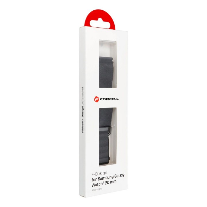 Strap for Samsung Galaxy Watch Forcell F-Design FS05 buckle fibre polyester 20 mm black