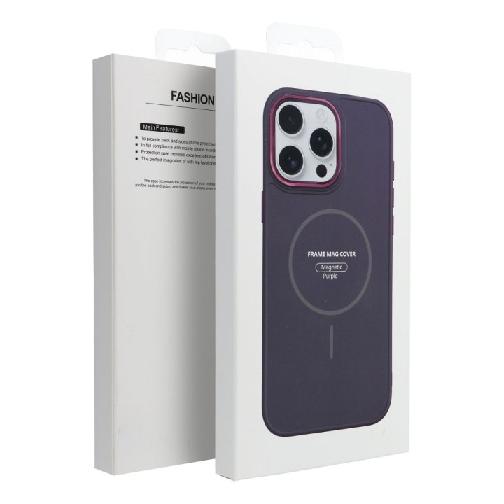 Case for iPhone 12 Frame Mag Cover MagSafe compatible purple