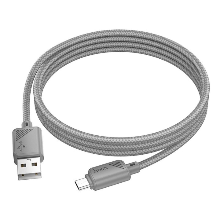 Кабель USB A для Micro USB Hoco 2,4A 1 m X113 серый