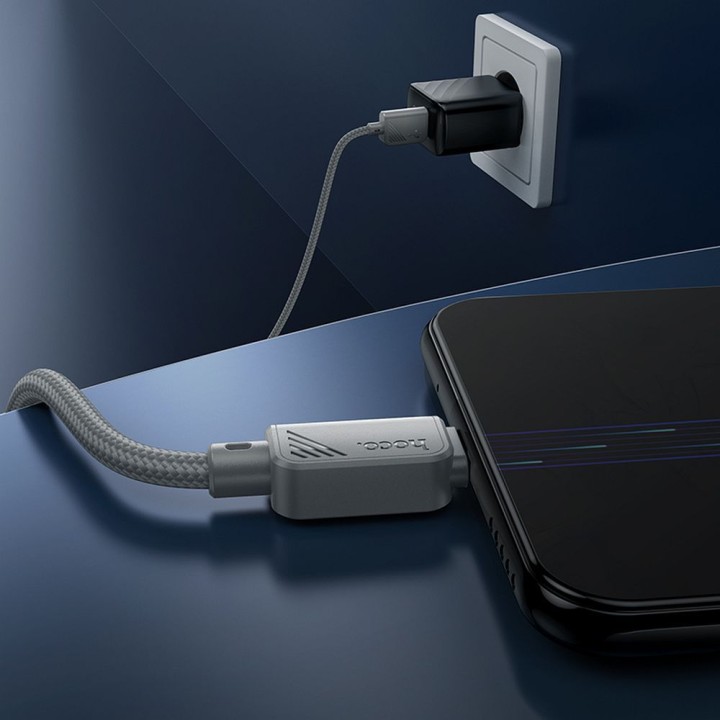 Kabel USB A do Micro USB Hoco 2,4A 1 m X113 szary
