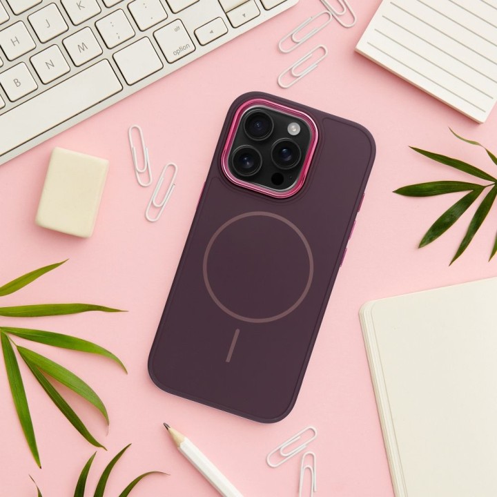 Case for iPhone 12 Frame Mag Cover MagSafe compatible purple