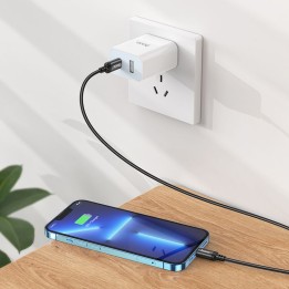 Кабель USB-C – Lightning Hoco PD 20W 1 m X89 чорний