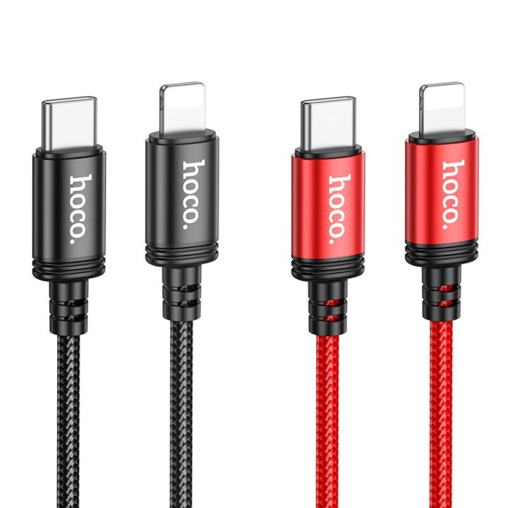 Кабель USB-C – Lightning Hoco PD 20W 1 m X89 чорний
