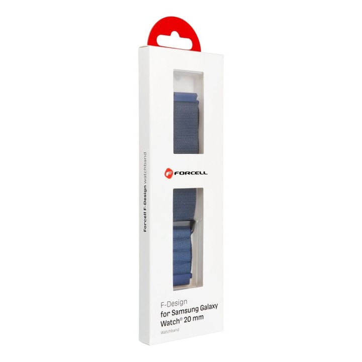 Strap for Samsung Galaxy Watch Forcell F-Design FS05 buckle fibre polyester 20 mm navy blue