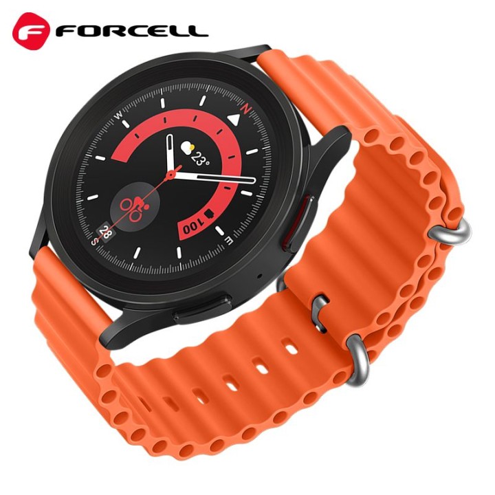 Strap for Samsung Galaxy Watch Forcell Forcell F-Design FS01 with holes, silicone 22 mm orange