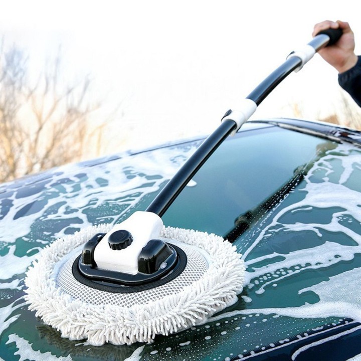 Telescopic car wash mop black