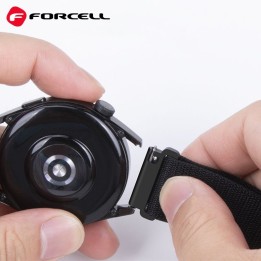 Pasek do Samsung Galaxy Watch Forcell F-Design FS05 sprzączka włókno poliestrowe 22 mm czarny