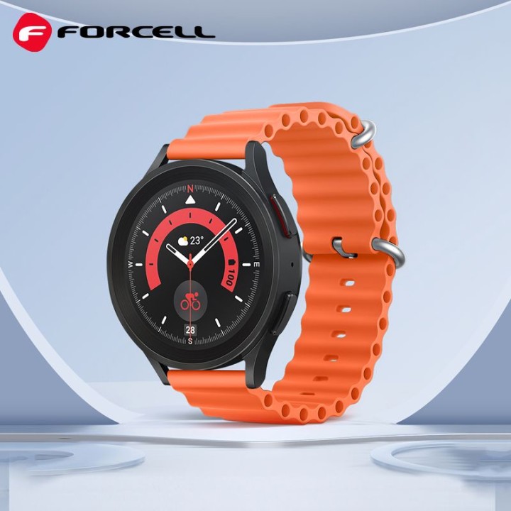Ремешок для Samsung Galaxy Watch Forcell Forcell F-Design FS01 с отверстиями, силиконовый 22 mm оранжевый