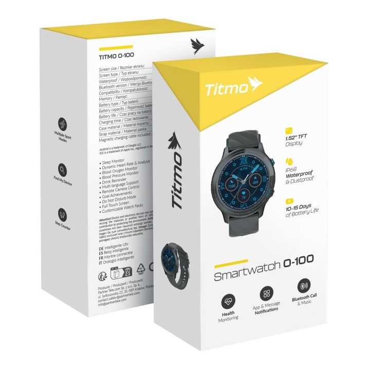 Smartwatch TITMO O-100 (TFT, bluetooth call) czarny 0INT