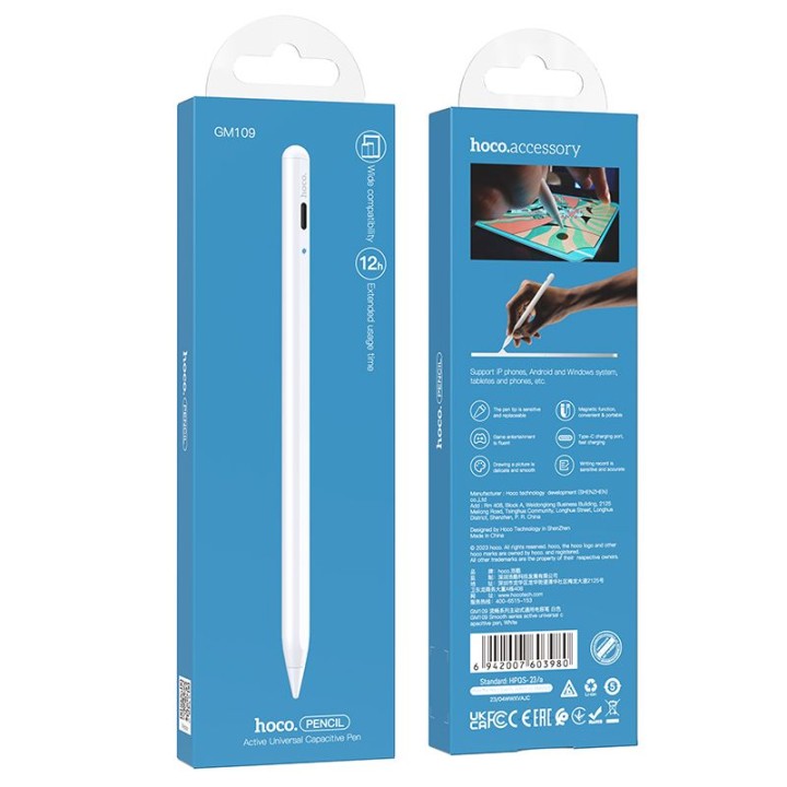 Stylus for tablet active Hoco 130 mAh GM109 white