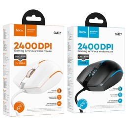 Дротова ігрова миша Hoco USB A 2400 dpi GM37 біла