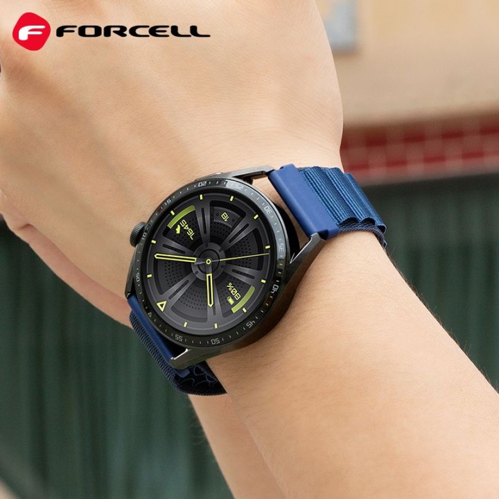 Strap for Samsung Galaxy Watch Forcell F-Design FS05 buckle fibre polyester 22 mm navy blue