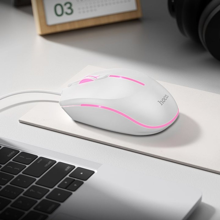Дротова ігрова миша Hoco USB A 2400 dpi GM37 біла