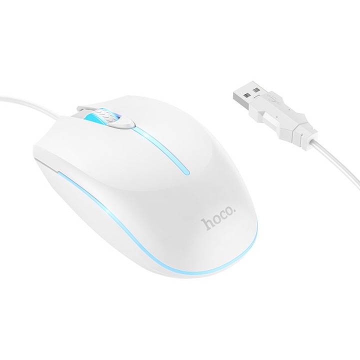 Дротова ігрова миша Hoco USB A 2400 dpi GM37 біла