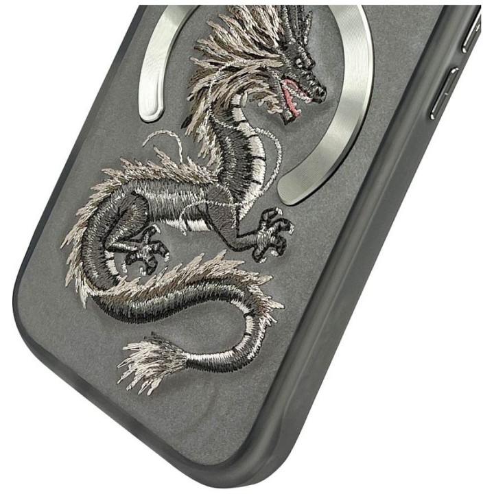 NIMMY case DRAGON compatible with MagSafe for IPHONE 16 Pro Max grey