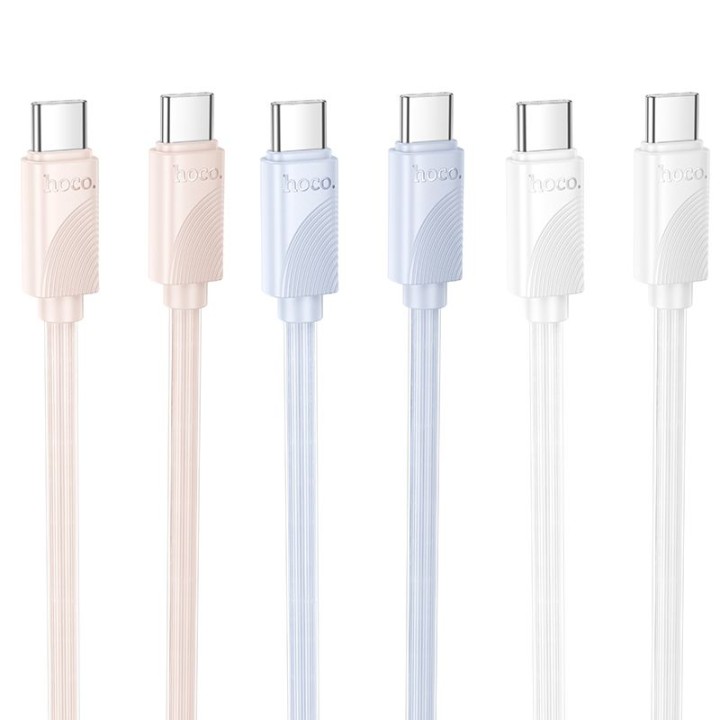 Кабель USB-C – USB-C Hoco 3A 60W 1 m X114 білий