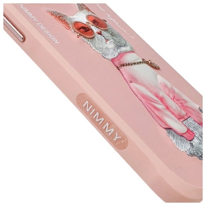 NIMMY case GLASSES COOL CAT for IPHONE 15 Pro pink