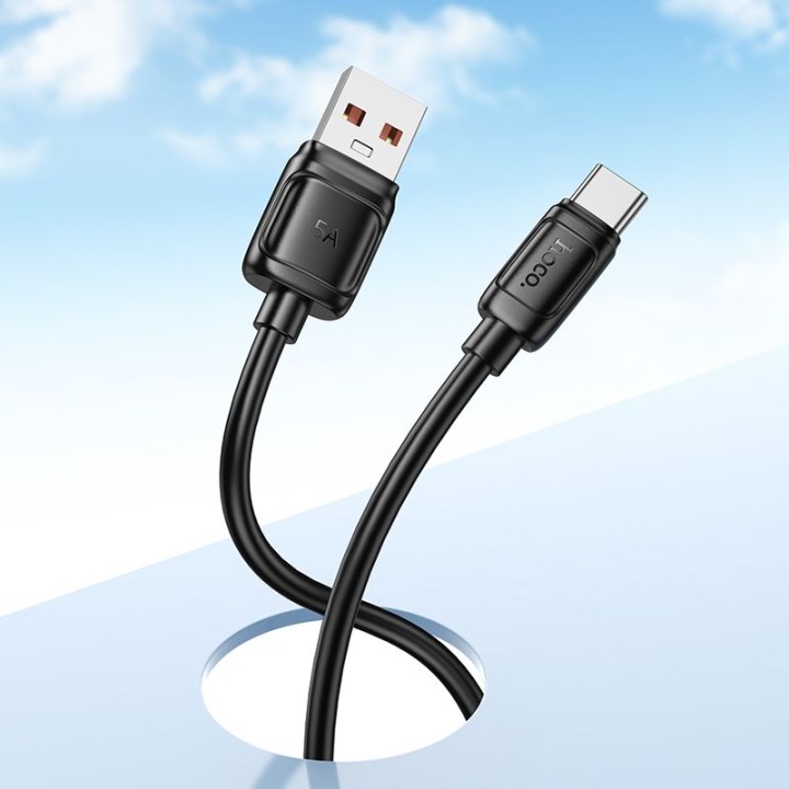 Кабель USB-A – USB-C Hoco PD 5A 100W 1 m X115 черный