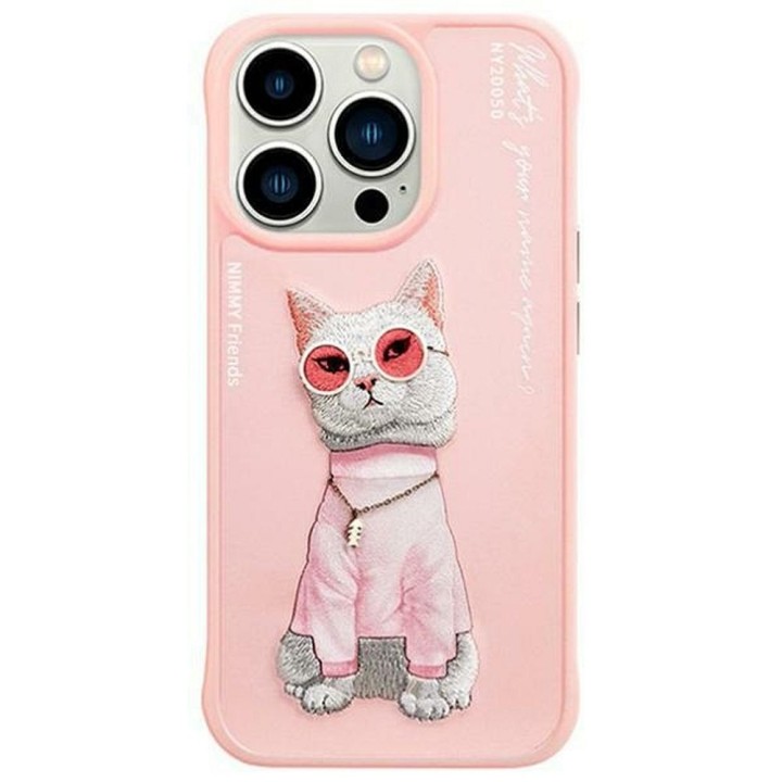 NIMMY чохол GLASSES COOL CAT для IPHONE 15 Pro рожевий