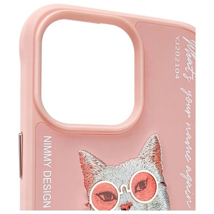 NIMMY чехол GLASSES COOL CAT для IPHONE 15 Pro розовый