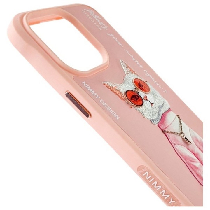 NIMMY чехол GLASSES COOL CAT для IPHONE 15 Pro розовый