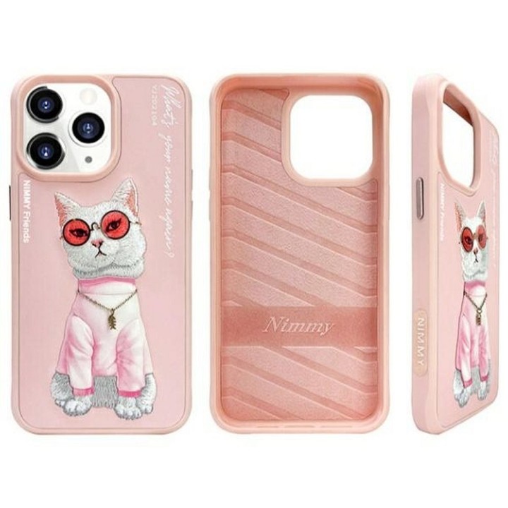 NIMMY чехол GLASSES COOL CAT для IPHONE 15 Pro розовый