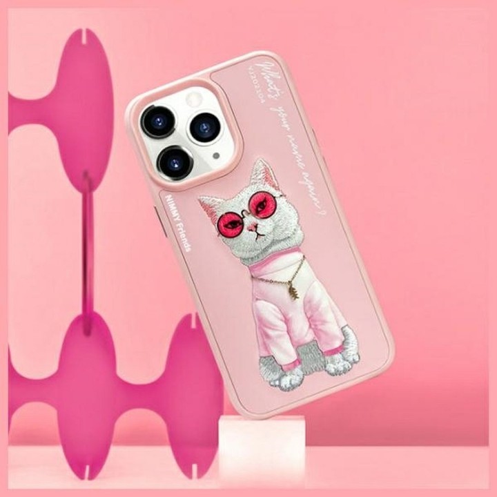 NIMMY чехол GLASSES COOL CAT для IPHONE 15 Pro розовый