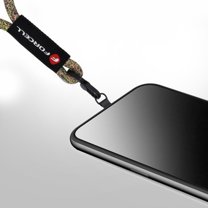 Ремінець для телефону на зап'ястя з регулюванням довжини Forcell F-Design R10X40 (max 20cm у петлі) зелено-рожево-фіолетовий