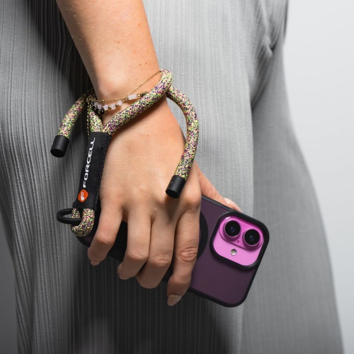 Phone wrist strap with adjustment length Forcell F-Design R10X40 (max 20cm in a loop) green-pink purple