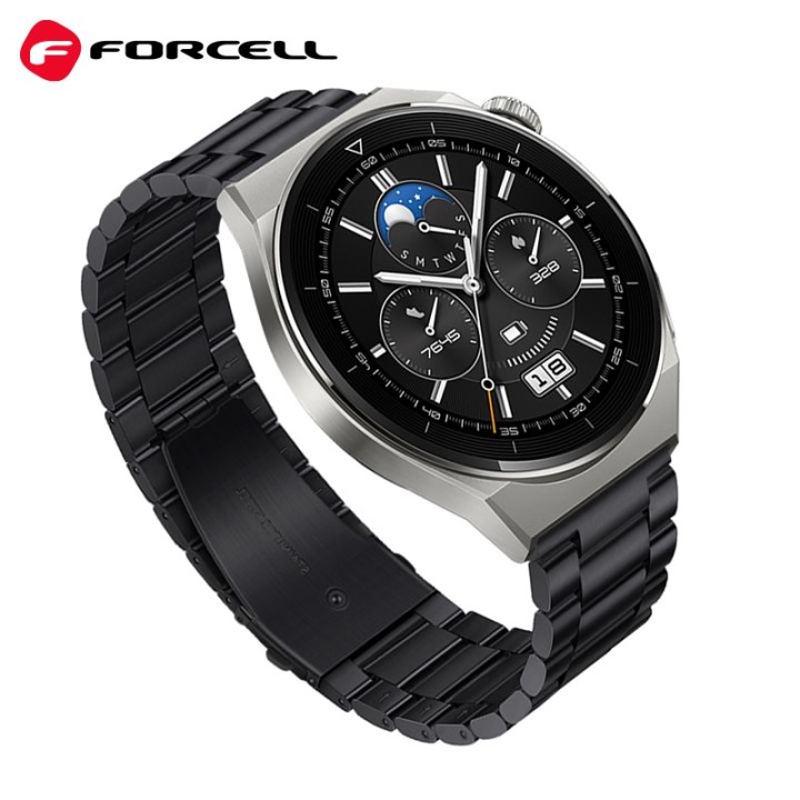 Strap for Samsung Galaxy Watch Forcell F-Design FS06 clasp steel 20 mm black