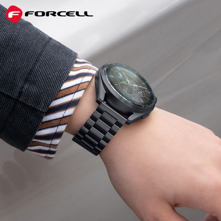 Strap for Samsung Galaxy Watch Forcell F-Design FS06 clasp steel 20 mm black