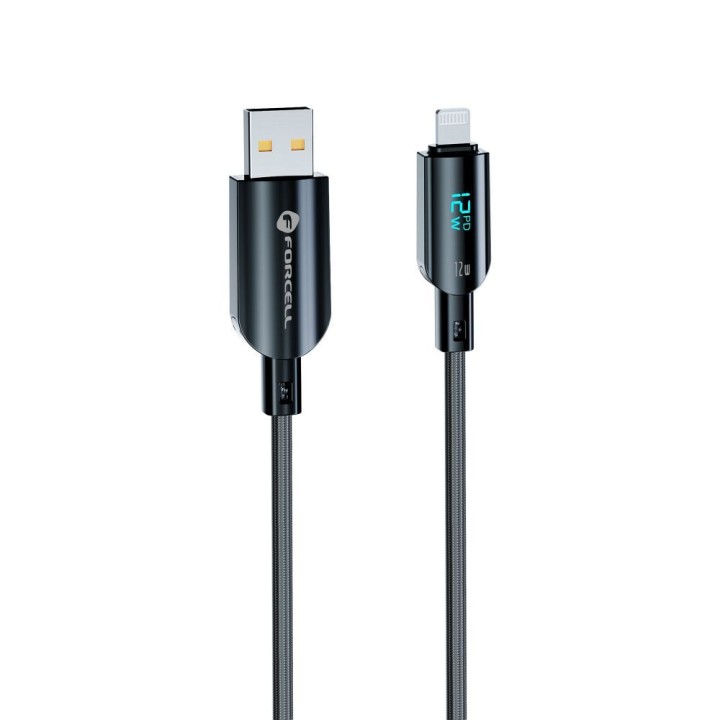 Кабель USB-A – Lightning Forcell F-Energy 2,4A 12W Digital 1,2 m C273 чорний