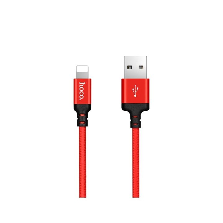 Кабель USB A для Lightning Hoco 1 m X14 червоно чорний